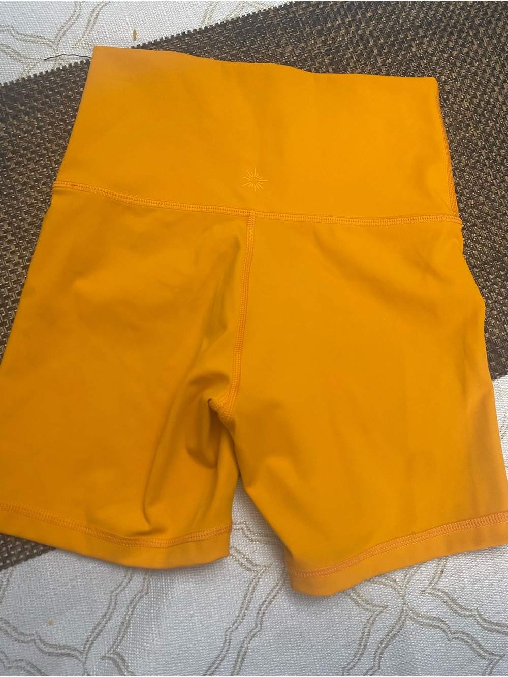 aerie High-Rise Bike Shorts in Vibrant Orange